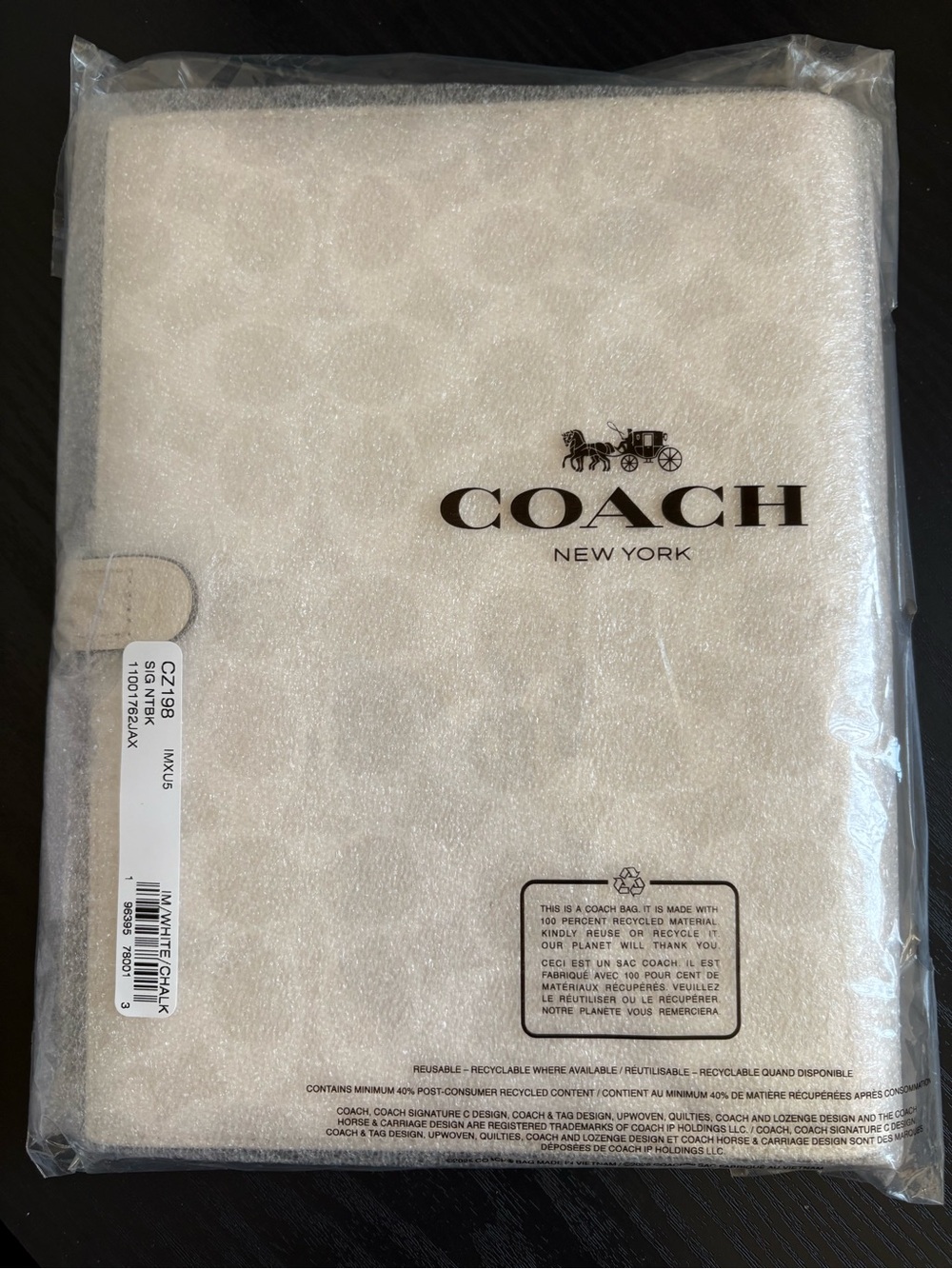 Coach White Signature Notebook Cover with Blue Denim Butterfly Patches - Picture 6 of 6